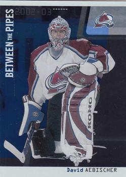 2002-03 Be a Player Between the Pipes #22 David Aebischer Front