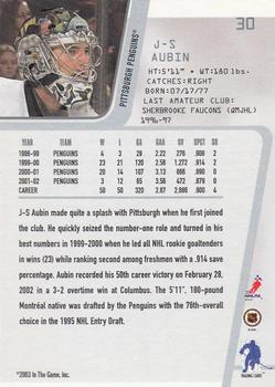 2002-03 Be a Player Between the Pipes #30 J-S Aubin Back
