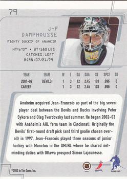 2002-03 Be a Player Between the Pipes #79 J-F Damphousse Back