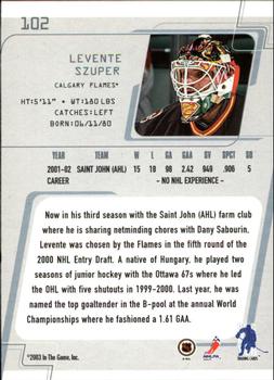 2002-03 Be a Player Between the Pipes #102 Levente Szuper Back