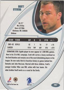 2002-03 Be a Player Signature Series #147 Scott Stevens Back