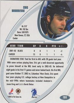 2002-03 Be a Player Signature Series #150 Eric Boguniecki Back