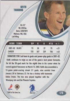 2002-03 Be a Player Signature Series #170 Keith Tkachuk Back