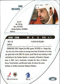 2002-03 Be a Player Signature Series #182 Ivan Majesky Back