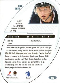 2002-03 Be a Player Signature Series #183 Rick Nash Back