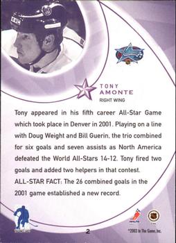 2002-03 Be a Player All-Star Edition #2 Tony Amonte Back