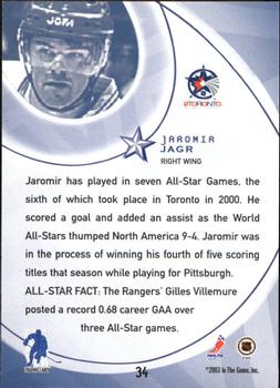 2002-03 Be a Player All-Star Edition #34 Jaromir Jagr Back