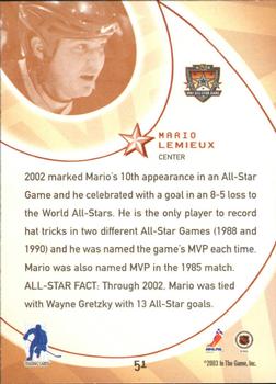2002-03 Be a Player All-Star Edition #51 Mario Lemieux Back