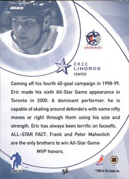 2002-03 Be a Player All-Star Edition #56 Eric Lindros Back