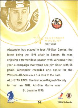 2002-03 Be a Player All-Star Edition #62 Alexander Mogilny Back