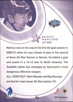 2002-03 Be a Player All-Star Edition #64 Markus Naslund Back
