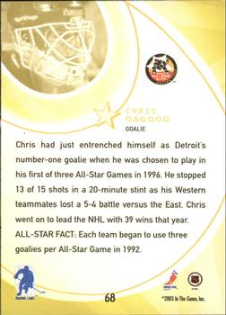 2002-03 Be a Player All-Star Edition #68 Chris Osgood Back