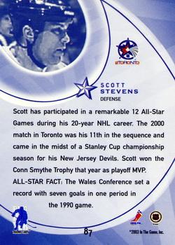 2002-03 Be a Player All-Star Edition #87 Scott Stevens Back