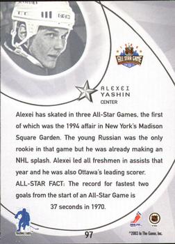 2002-03 Be a Player All-Star Edition #97 Alexei Yashin Back