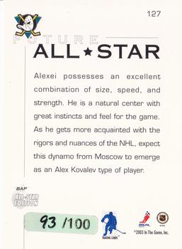 2002-03 Be a Player All-Star Edition #127 Alexei Smirnov Back