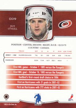 2002-03 Be a Player First Edition #009 Jeff O'Neill Back