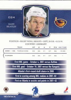 2002-03 Be a Player First Edition #024 Dany Heatley Back