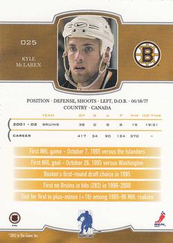 2002-03 Be a Player First Edition #025 Kyle McLaren Back