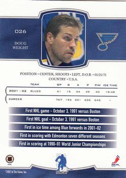 2002-03 Be a Player First Edition #026 Doug Weight Back