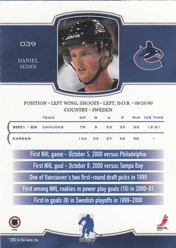 2002-03 Be a Player First Edition #039 Daniel Sedin Back
