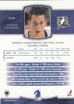 2002-03 Be a Player First Edition #043 Vincent Lecavalier Back