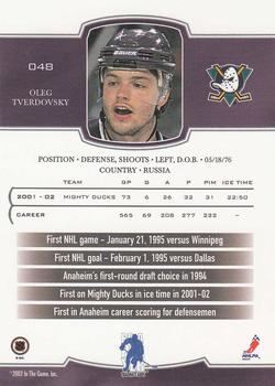 2002-03 Be a Player First Edition #048 Oleg Tverdovsky Back