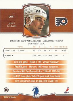 2002-03 Be a Player First Edition #051 John LeClair Back