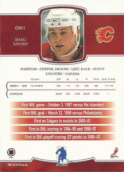 2002-03 Be a Player First Edition #061 Marc Savard Back