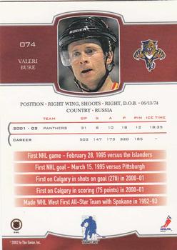 2002-03 Be a Player First Edition #074 Valeri Bure Back