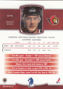 2002-03 Be a Player First Edition #075 Marian Hossa Back