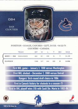 2002-03 Be a Player First Edition #084 Dan Cloutier Back