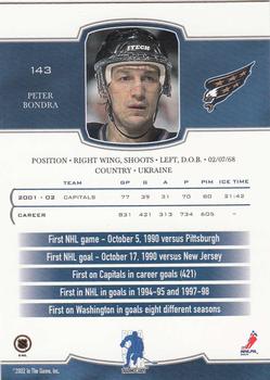 2002-03 Be a Player First Edition #143 Peter Bondra Back