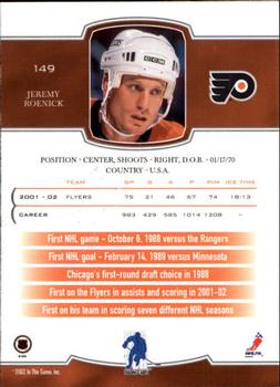 2002-03 Be a Player First Edition #149 Jeremy Roenick Back