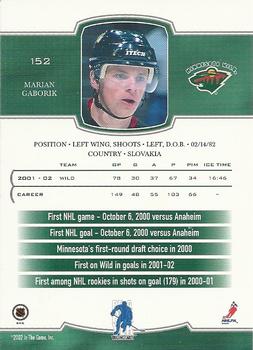 2002-03 Be a Player First Edition #152 Marian Gaborik Back
