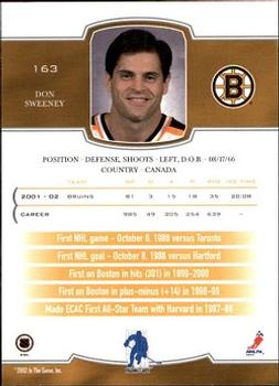 2002-03 Be a Player First Edition #163 Don Sweeney Back