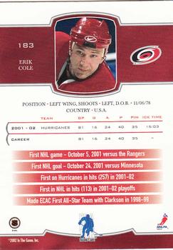 2002-03 Be a Player First Edition #183 Erik Cole Back
