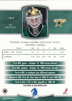 2002-03 Be a Player First Edition #184 Ed Belfour Back
