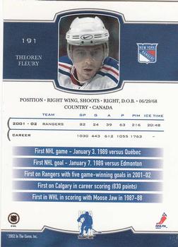 2002-03 Be a Player First Edition #191 Theoren Fleury Back