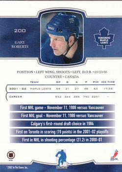 2002-03 Be a Player First Edition #200 Gary Roberts Back