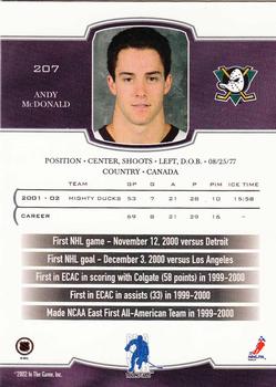 2002-03 Be a Player First Edition #207 Andy McDonald Back