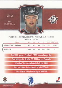 2002-03 Be a Player First Edition #210 Tim Connolly Back