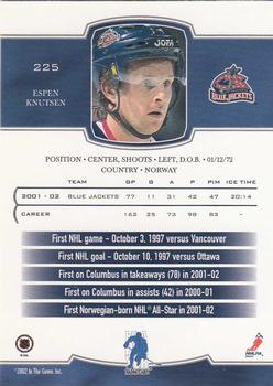 2002-03 Be a Player First Edition #225 Espen Knutsen Back