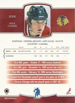 2002-03 Be a Player First Edition #232 Kyle Calder Back