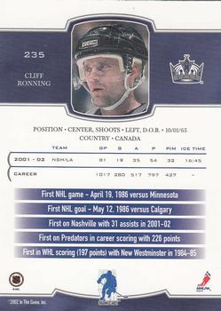 2002-03 Be a Player First Edition #235 Cliff Ronning Back