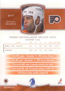 2002-03 Be a Player First Edition #247 Donald Brashear Back