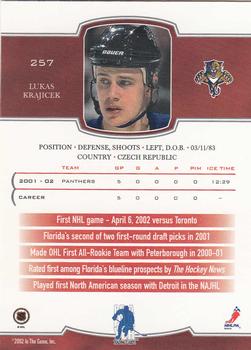 2002-03 Be a Player First Edition #257 Lukas Krajicek Back