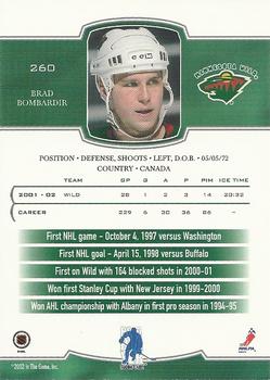 2002-03 Be a Player First Edition #260 Brad Bombardir Back