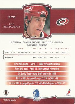 2002-03 Be a Player First Edition #278 Rod Brind'Amour Back