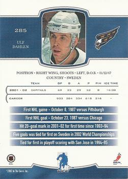 2002-03 Be a Player First Edition #285 Ulf Dahlen Back