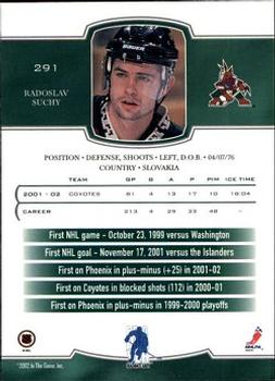 2002-03 Be a Player First Edition #291 Radoslav Suchy Back